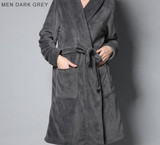 On Sale Men's Classic Kimono Bath Robe Silk Flannel Long Bathrobe Men Winter Warm Robes Male Dressing Gown Mens Lounge Bathrobes