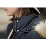 OMLESA 2017 Down Jacket Winter Jacket Women Natural Large Fur Collar Hooded Warm Thick Parks Female Duck Down Coat Outwear DQ059