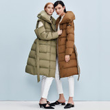 OLN Luxury Women Down Coat Winter Thicken Light Down Jacket Fashion 2017 Long Overcoat High Quality Outerwear Europe Parka New
