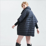 OLN 2017 Women Down Coat Winter Loose Outerwear Plus Size Fashion Bat Sleeved Overcoat Luxury Mujer Parka Duck Down Jacket New
