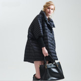 OLN 2017 Women Down Coat Winter Loose Outerwear Plus Size Fashion Bat Sleeved Overcoat Luxury Mujer Parka Duck Down Jacket New
