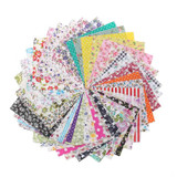 KiWarm 50Pcs Floral Cotton Fabric Pre Cut Cloth for Patchwork Quilting Sewing Home Needlework Crafts Cloth DIY Material 10*10cm