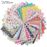 KiWarm 50Pcs Floral Cotton Fabric Pre Cut Cloth for Patchwork Quilting Sewing Home Needlework Crafts Cloth DIY Material 10*10cm