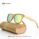 KITHDIA New Fashion Products Men Women Glass Polarized Bamboo Sunglasses Retro Vintage Wood Lens Wooden Frame Handmade