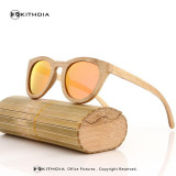 KITHDIA Men Brand Sunglasses Fashion Wood Sunglasses Polarized Summer Eyewear Handmade bamboo Sunglasses for Friends