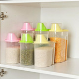 Kitchen Storage Organizer 2.5L/1.9L Grain Storage Container Rice Holder Box Cereal Bean Container Sealed Box with Measuring Cup