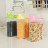 Kitchen Storage Organizer 2.5L/1.9L Grain Storage Container Rice Holder Box Cereal Bean Container Sealed Box with Measuring Cup