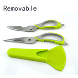 kitchen scissors knife for fish chicken household stainless steel multifunction cutter shears free shipping with magnetic cover