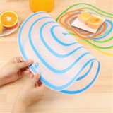 Kitchen Plastic Chopping Block Meat Vegetable Fruit Cutting Board Frosted Transparent Bendable Classified Antibacterial Non-slip