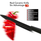 Kitchen knives Ceramic Knives Cook Set 3" Paring 4" Utility 5" Slicing 6" chef Knife+Holder+Peeler Sharp Black Blade