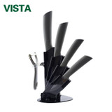 Kitchen knives Ceramic Knives Accessories set 3" Paring 4" Utility 5" Slicing 6" chef Knife+Holder+Peeler Black Blade