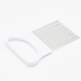 Kitchen Gadgets Handy Stainless Steel Onion Holder Tomato Slicer Vegetable Cutter Safety Cooking Tools