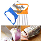 Kitchen Gadget Tools Onion Tomato Vegetable Slicer Cutting Aid Guide Holder Fruit Slicing Cutter E2S