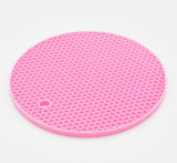 Kitchen Accessories 18cm Round Silicone Non-slip Heat Resistant Mat Coaster Cushion Placemat Pot Holder
