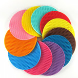 Kitchen Accessories 18cm Round Silicone Non-slip Heat Resistant Mat Coaster Cushion Placemat Pot Holder