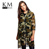 Kissmilk Plus Size Fashion Women Clothing Basic Streetwear Camouflage Dress Three Quarter Sleeve Big Size Dress 3XL 4XL 5XL 6XL
