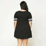 Kissmilk Big Size Fashion Women Clothing Casual Basic Solid Dress O-Neck Stripe Comfortable Dress Plus Size Dress 4XL 5XL 6XL