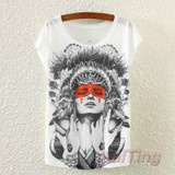 KaiTingu 2017 New Fashion Vintage Spring Summer T Shirt Women Clothing Tops Animal Owl Print T-shirt Printed White Woman Clothes
