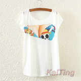 KaiTingu 2017 New Design Fashion Vintage Spring Summer T Shirt Women Tops Tshirt Animal Princess Print T-shirt Woman Clothes