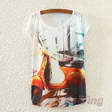 KaiTingu 2017 New Design Fashion Vintage Spring Summer T Shirt Women Tops Tshirt Animal Princess Print T-shirt Woman Clothes