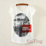 KaiTingu 2017 New Design Fashion Vintage Spring Summer T Shirt Women Tops Tshirt Animal Princess Print T-shirt Woman Clothes