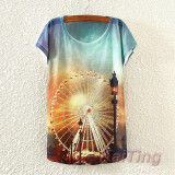 KaiTingu 2017 New Design Fashion Vintage Spring Summer T Shirt Women Tops Tshirt Animal Princess Print T-shirt Woman Clothes