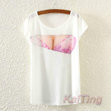 KaiTingu 2017 New Design Fashion Vintage Spring Summer T Shirt Women Tops Tshirt Animal Princess Print T-shirt Woman Clothes