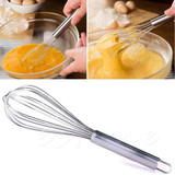 2 Sizes BakeBear Manual Egg Beater Stainless Steel Handle Silicone Egg Beaters Milk Cream Butter Whisk Mixer Stiring Tool JJ2834