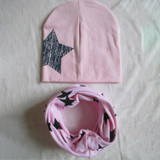 2 Piece/ Set Hat Scarf Gloves Baby Winter Cap Star Beanie Warm Hats for Children Neck Warmer Photography Props