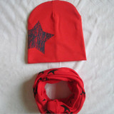 2 Piece/ Set Hat Scarf Gloves Baby Winter Cap Star Beanie Warm Hats for Children Neck Warmer Photography Props