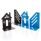 2 pcs/pair Fashion house shape Bookshelf Metal Bookend Desk Holder Stand for Books Organizer Gift Stationery Support Holder
