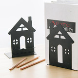 2 pcs/pair Fashion house shape Bookshelf Metal Bookend Desk Holder Stand for Books Organizer Gift Stationery Support Holder