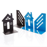 2 pcs/pair Fashion house shape Bookshelf Metal Bookend Desk Holder Stand for Books Organizer Gift Stationery Support Holder