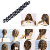 2 PCS Women Lady French Hair Braiding Tool Braider Roller Hook With Magic Hair Twist Styling Bun Maker Hair Band Accessories