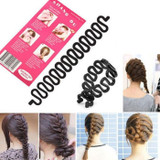 2 PCS Women Lady French Hair Braiding Tool Braider Roller Hook With Magic Hair Twist Styling Bun Maker Hair Band Accessories