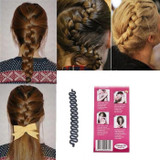 2 PCS Women Lady French Hair Braiding Tool Braider Roller Hook With Magic Hair Twist Styling Bun Maker Hair Band Accessories