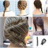 2 PCS Women Lady French Hair Braiding Tool Braider Roller Hook With Magic Hair Twist Styling Bun Maker Hair Band Accessories