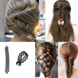 2 PCS Women Lady French Hair Braiding Tool Braider Roller Hook With Magic Hair Twist Styling Bun Maker Hair Band Accessories