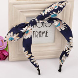2 PCS Retro Rabbit Ears Women Lady Girl Floral Fabric Butterfly Bow Hoop Hairband Headband Tiara Hair Accessories