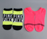 2 pairs Women Socks Ankle socks Girls One Size short sock pink colors soft cotton