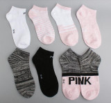 2 pairs Women Socks Ankle socks Girls One Size short sock pink colors soft cotton