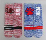 2 pairs Preppy Women Socks contrast colors Girls pink One Size Crew Sock