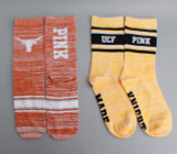 2 pairs Preppy Women Socks contrast colors Girls pink One Size Crew Sock