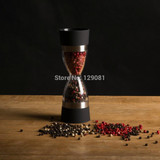 2 in 1 Ceramic Dual Salt and Pepper Mill Well-Designed Salt Grinder and Pepper Mill black
