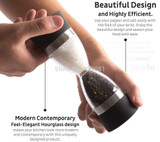 2 in 1 Ceramic Dual Salt and Pepper Mill Well-Designed Salt Grinder and Pepper Mill black