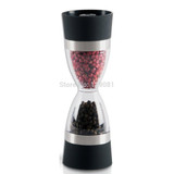 2 in 1 Ceramic Dual Salt and Pepper Mill Well-Designed Salt Grinder and Pepper Mill black