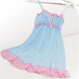 2 Colors Sexy Deep V Nightdress Nightgown Lace Lingerie Babydoll Women Sleepwear Nightwear ZQ0135