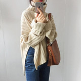2 colors 2017 autumn and winter turtleneck knitted sweaters womens sweaters and pullovers womens (B0799)