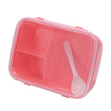 1x Convenient Lunch 3 Compartments With Bento Box Food Container Student New Tableware Dinnerware