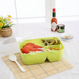 1x Convenient Lunch 3 Compartments With Bento Box Food Container Student New Tableware Dinnerware
